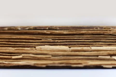 Old book on white background. Close-up. Shallow DOF. Stock Photos
