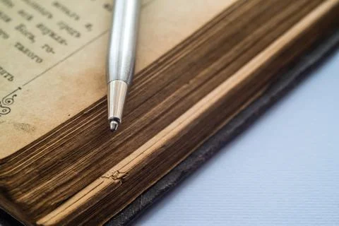Old book on white background Stock Photos