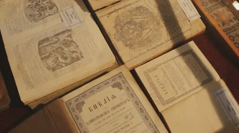Old books 0004 Stock Footage 12631760