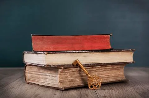 Old Books and Key Stock Photos
