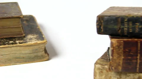 Old books close up dolly Stock Footage 43030561
