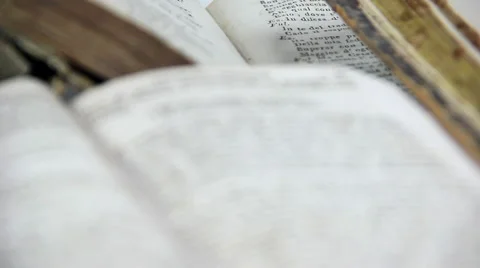Old books close up focus Stock-Footage 43000141