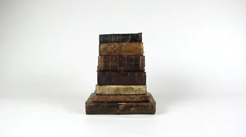 Old books column dolly out Stock Footage 42997221