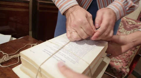 Old books Stock Footage 46572920