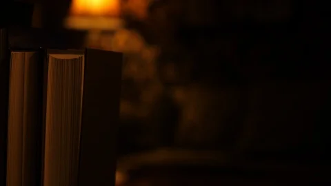 Old Books at Home. Camera moving on Dolly Video stock 113155685