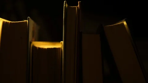 Old Books at Home. Camera moving on Dolly Video stock 113326009