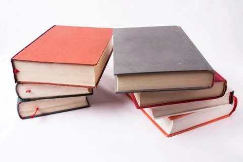 Old books isolated on white background Stock Photos