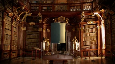 Old Books in library animation opening transition intro Stock Footage 50079971