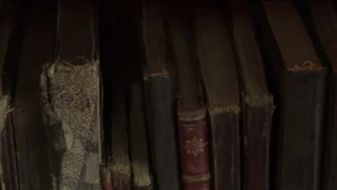 Old Books at Library Video stock 69077545