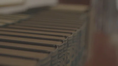 Old books in library Video stock 125341271