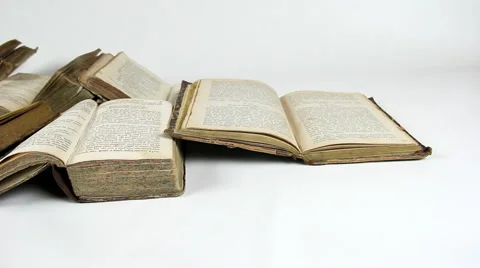 Old books opened dolly Stock Footage 43019151