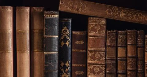 Old Books in a row Stock Photos