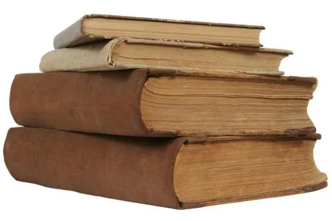Old Books Stack, Book Back Spine, Aged Brown Papers and Cover Stock Photos