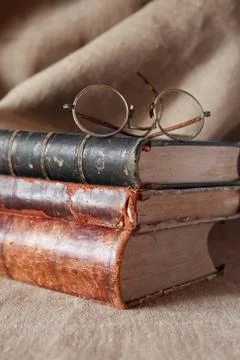 Old Books Stack Stock Photos