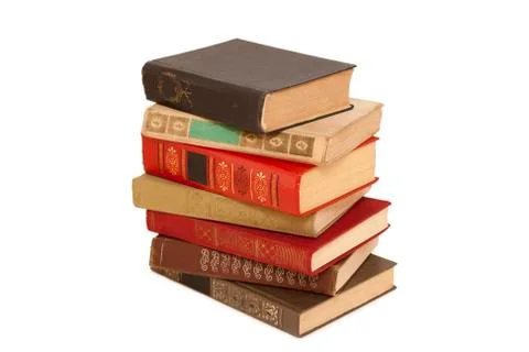 Old books in a stack Stock Photos