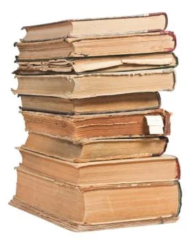 Old books in a stack Stock Photos