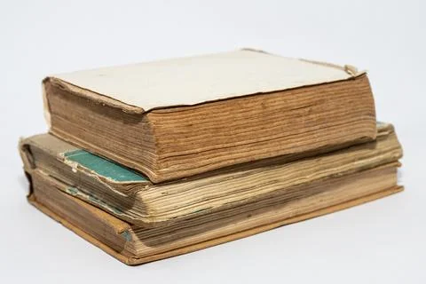 Old books. A stack of tattered books. Foto stock