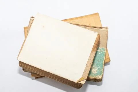 Old books. A stack of tattered books. Foto stock
