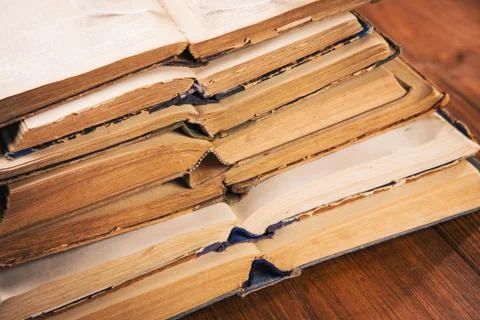 Old books in studio Stock Photos