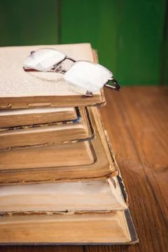 Old books in studio Stock Photos