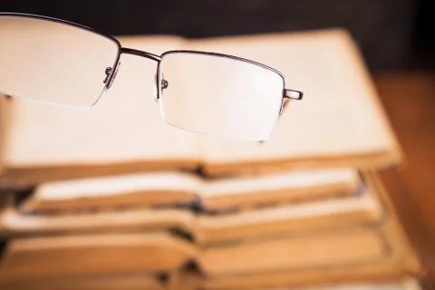 Old books in studio Stock Photos