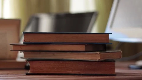 Old Books On The Table Stock Footage 108036778
