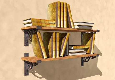 Old Bookshelf ~ 3D Model ~ Download #91427626 | Pond5