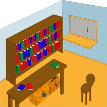 Old bookshop 库存插图