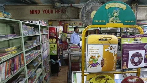 Old bookstore in India shuts down Stock Footage