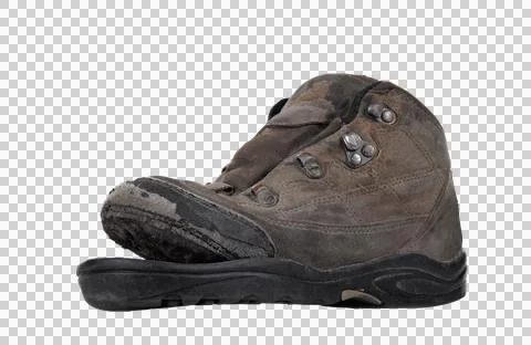 Old boot over white Stock Photos