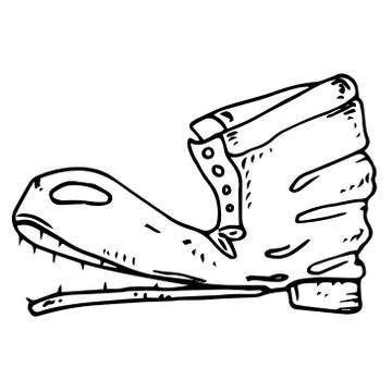 Old boot. Torn shoe. Vector illustration. Stock Illustration
