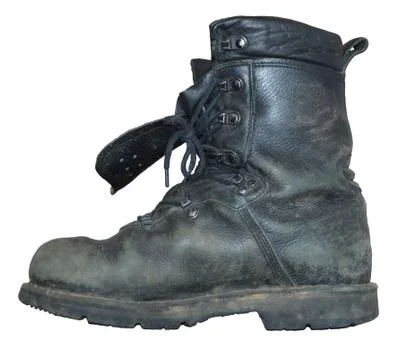 Old boot on white background Stock Photos