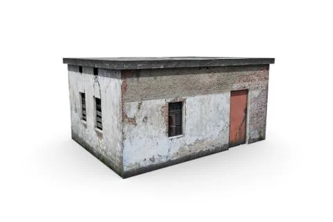 Old booth render on a white background. Isolate with 3D models Stock Illustration