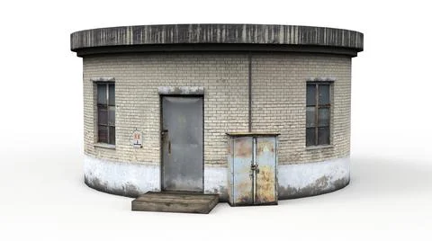 Old booth render on a white background. 3D rendering Stock Illustration