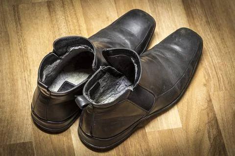 Old boots close-up Stock Photos