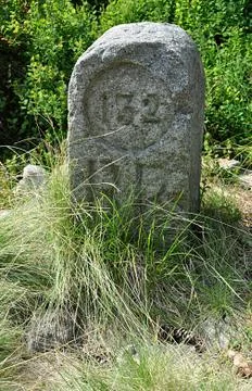 Old border stone Stock Photos