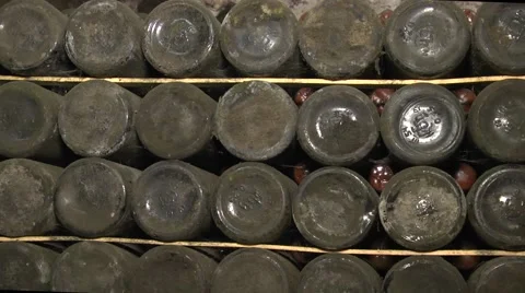 Old bottle of wine in a cellar Stockbeeldmateriaal 58483920