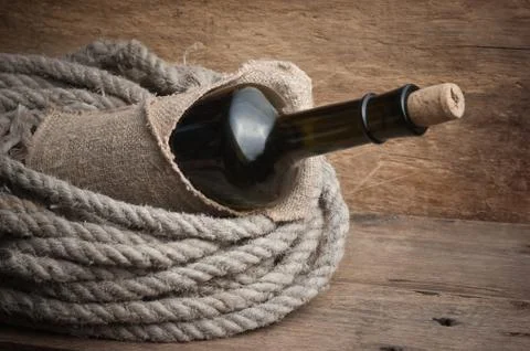 Old  bottle of wine Stock Photos