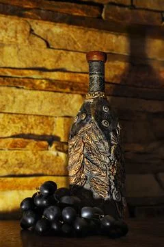 Old bottle of wine Foto stock