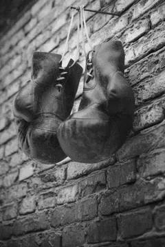 Old boxing gloves. High resolution 3d render Stock Illustration