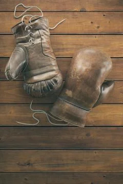 Old boxing gloves. High resolution 3d render Stock Illustration