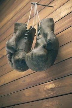 Old boxing gloves. High resolution 3d render Stock Illustration