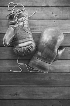 Old boxing gloves. High resolution 3d render Stock Illustration