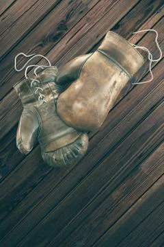 Old boxing gloves. High resolution 3d render Stock Illustration