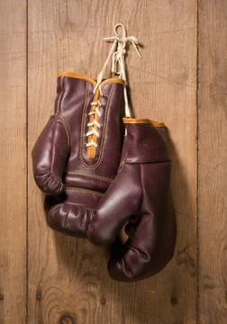 Old boxing gloves Stock Photos