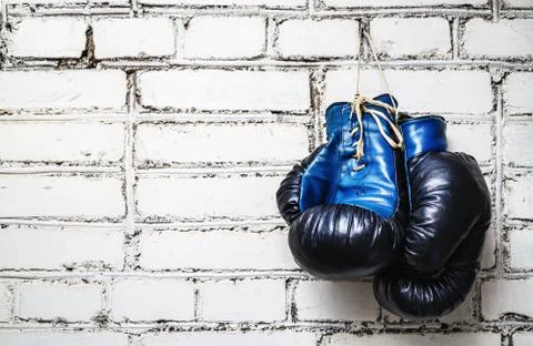 Old boxing gloves Foto stock