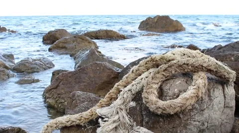 Old Braided Rope Vídeo Stock 53266072