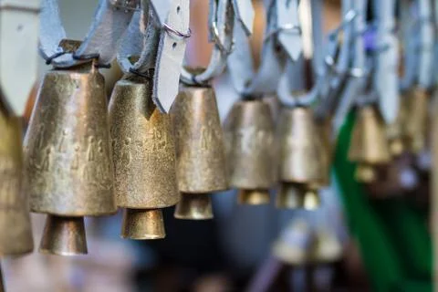 Old brass bells Stock Photos