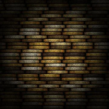 Old brass coins stack Stockillustratie