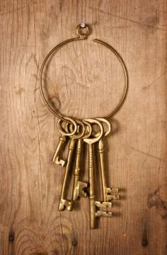 Old brass keys Stock Photos